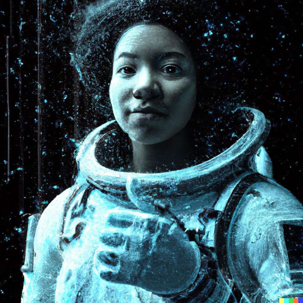 an astronaut, particle simulation, Octane render